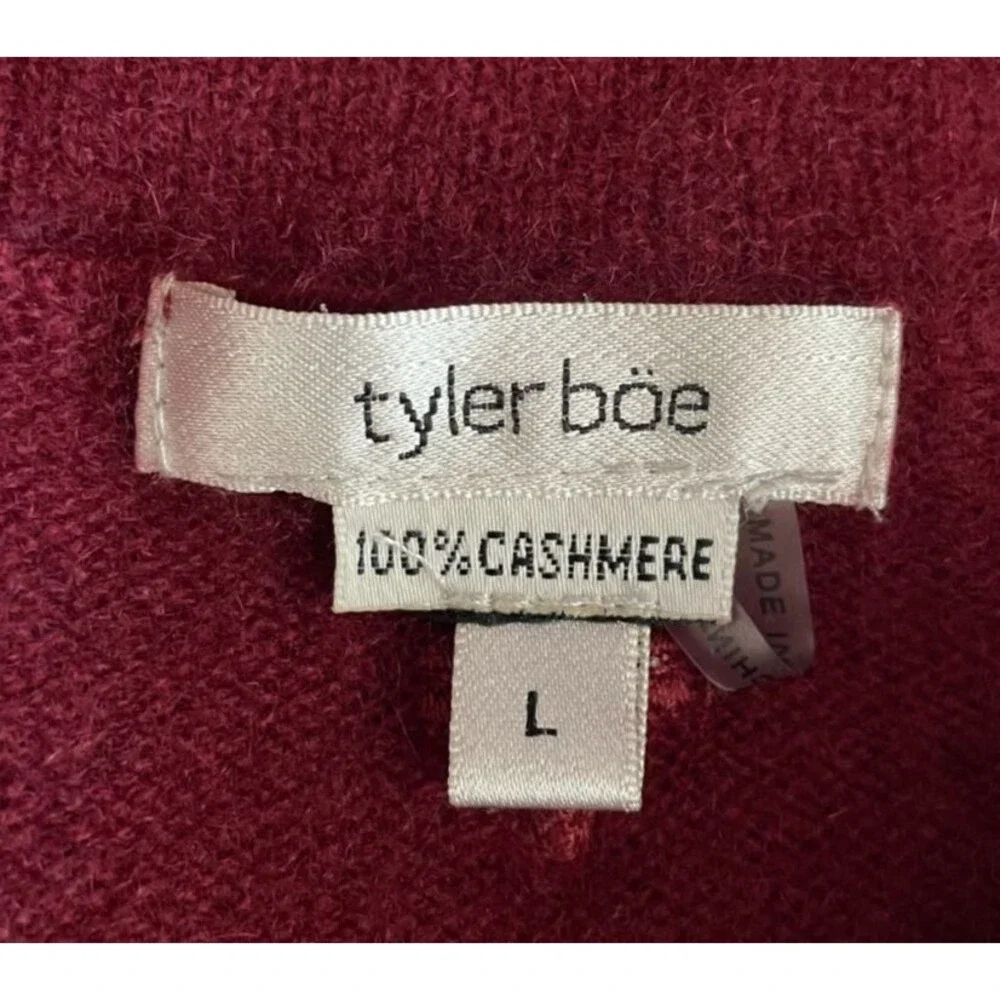 Tyler Boe Womens Cashmere PONCHO Cape SWEATER 3/4 Sleeve BURGUNDY Size L